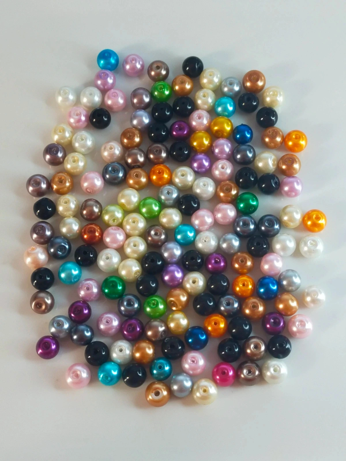 150 perles 8mm en verre. Perles nacrées lot n°6443